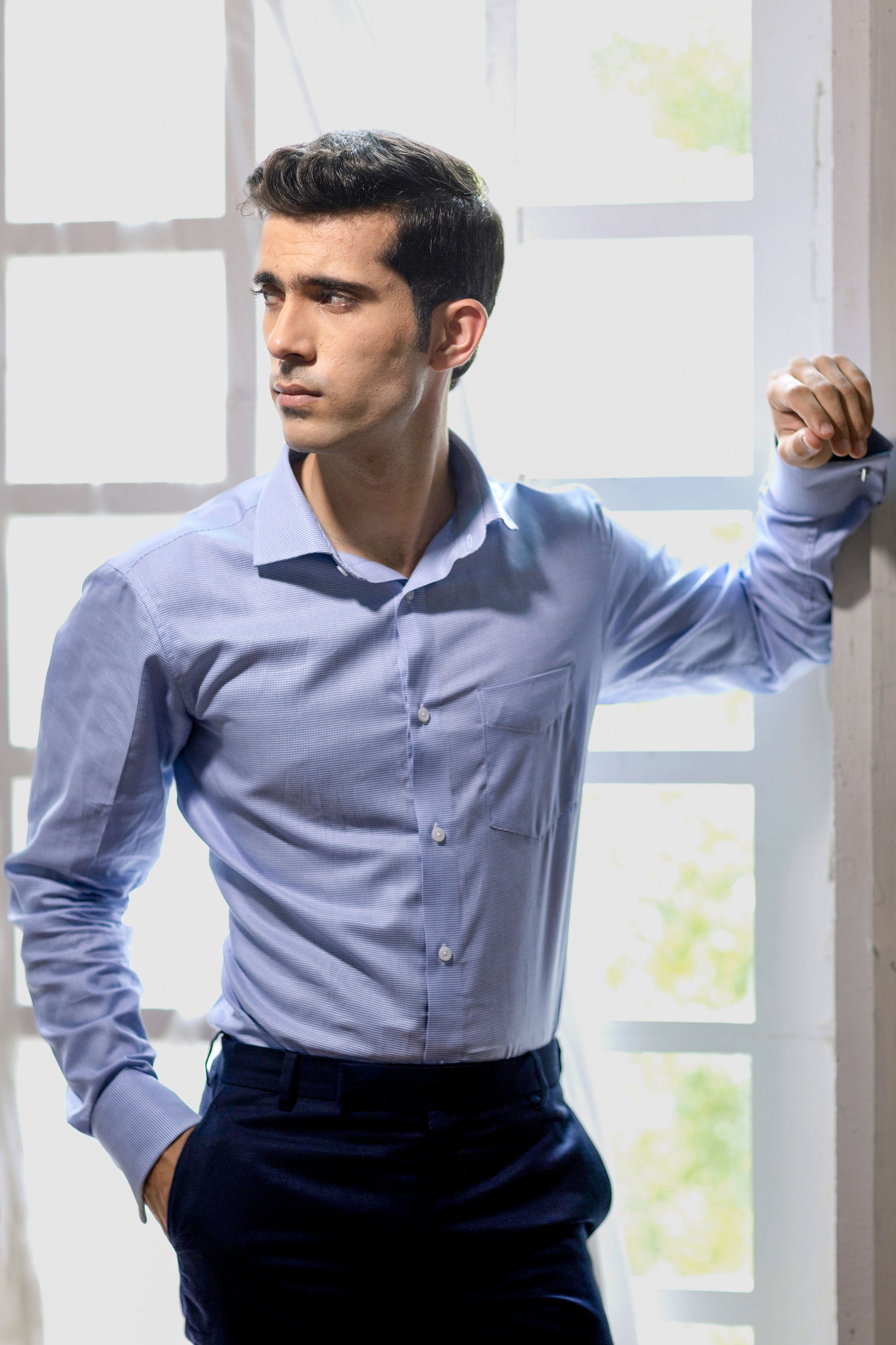 Blue Puppytooth Shirt 2-Ply