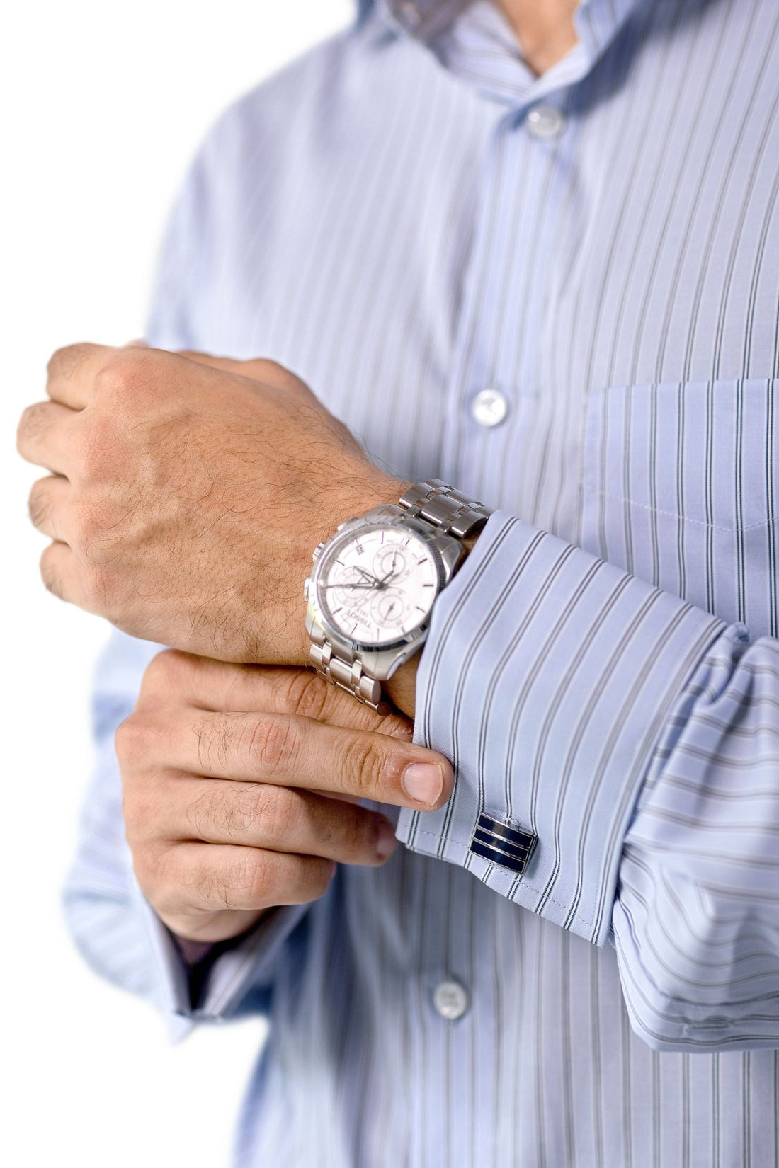 Blue Bengal Stripe French Cuff Shirt –Non-Iron