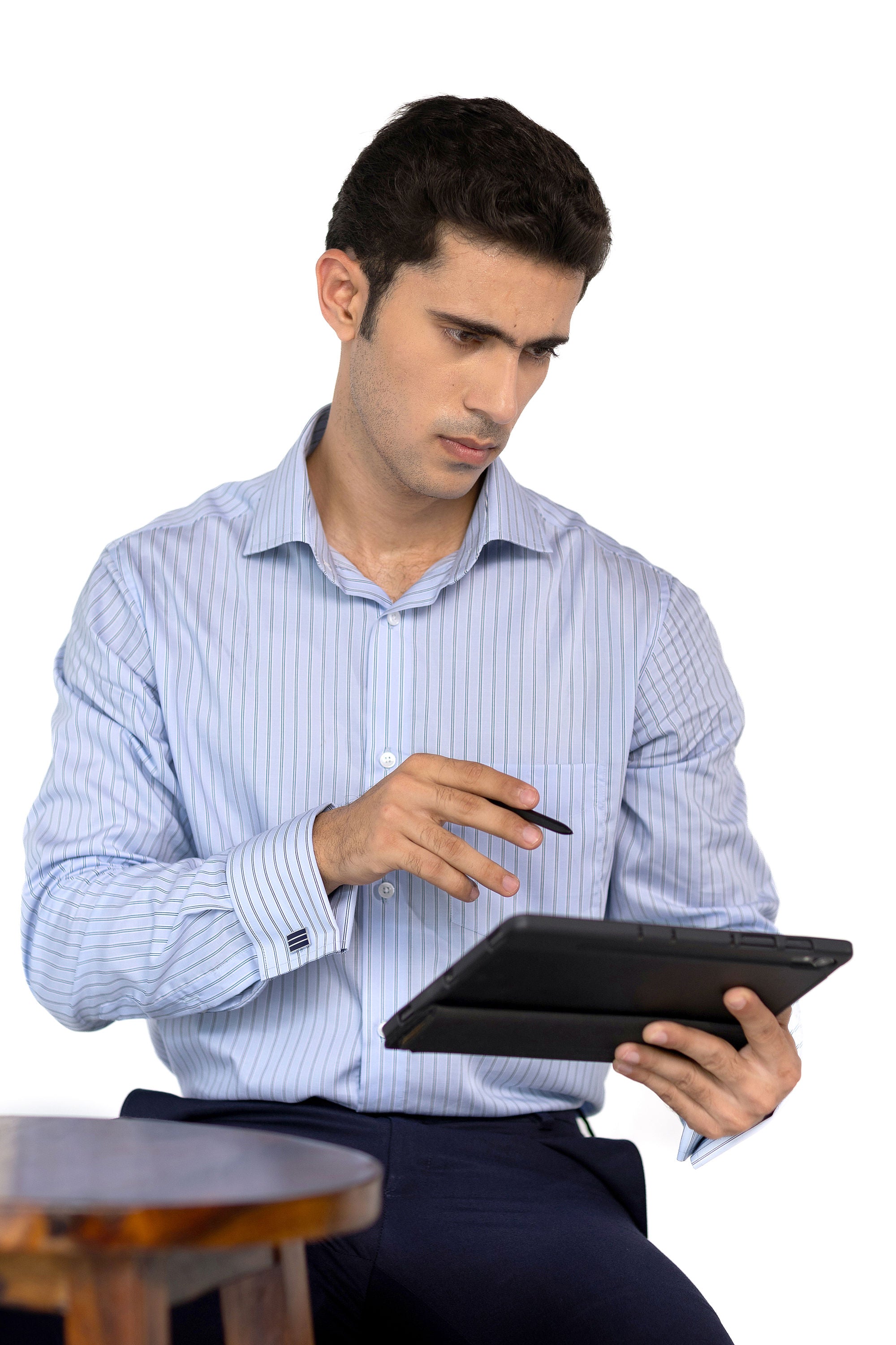 Blue Bengal Stripe French Cuff Shirt –Non-Iron