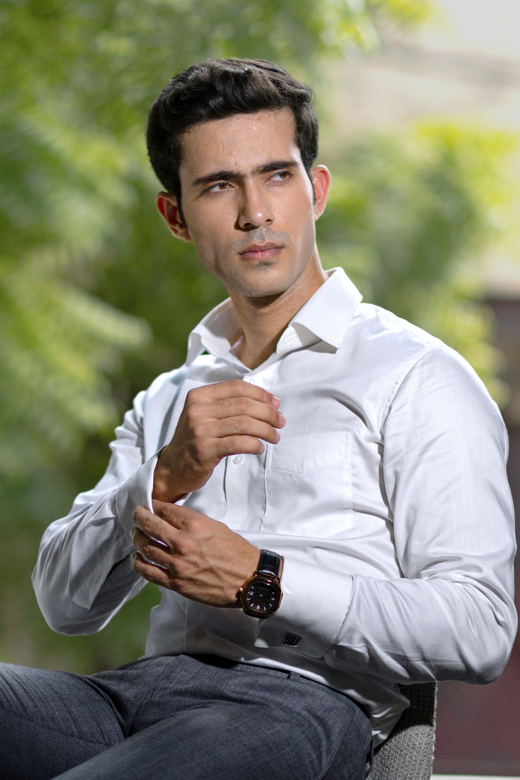 White Fine Herringbone Shirt 80s 2-Ply – slide 4