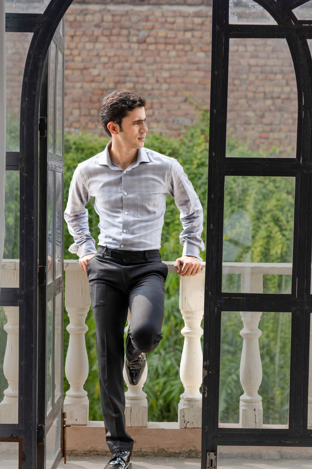 Black & White Puppytooth French Cuff Shirt – 60s 2-Ply