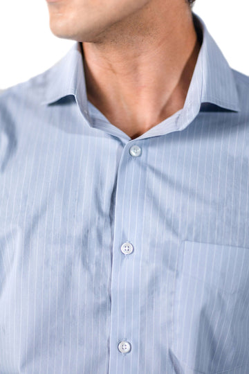 Sky Blue Pinstripe Shirt 100s 2- Ply