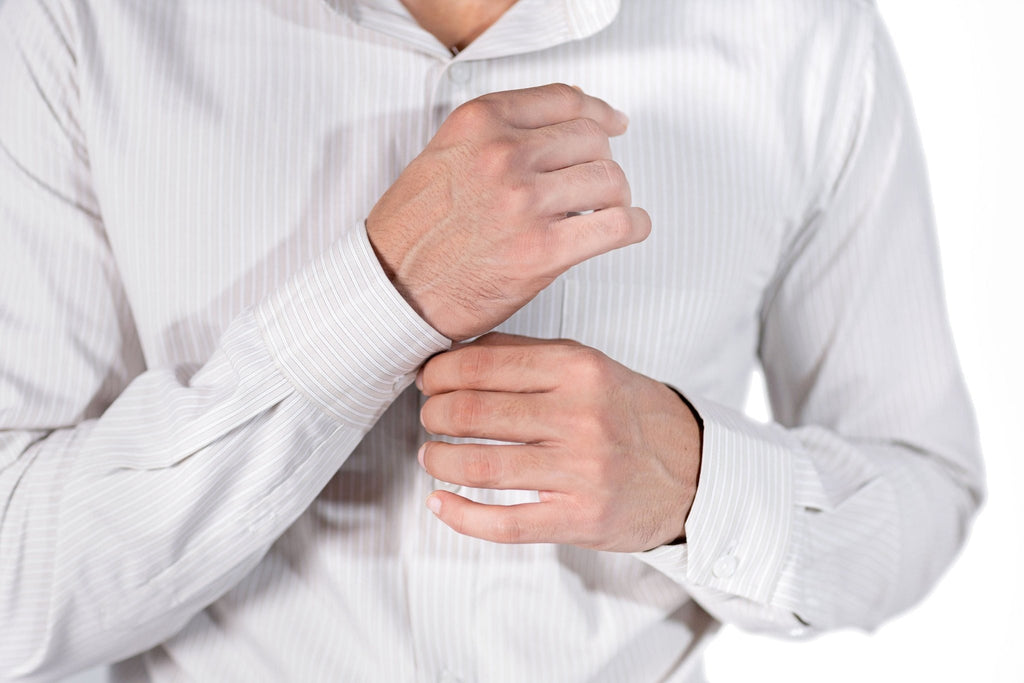 Beige Stripe Shirt 80s 2-Ply Organic Cotton