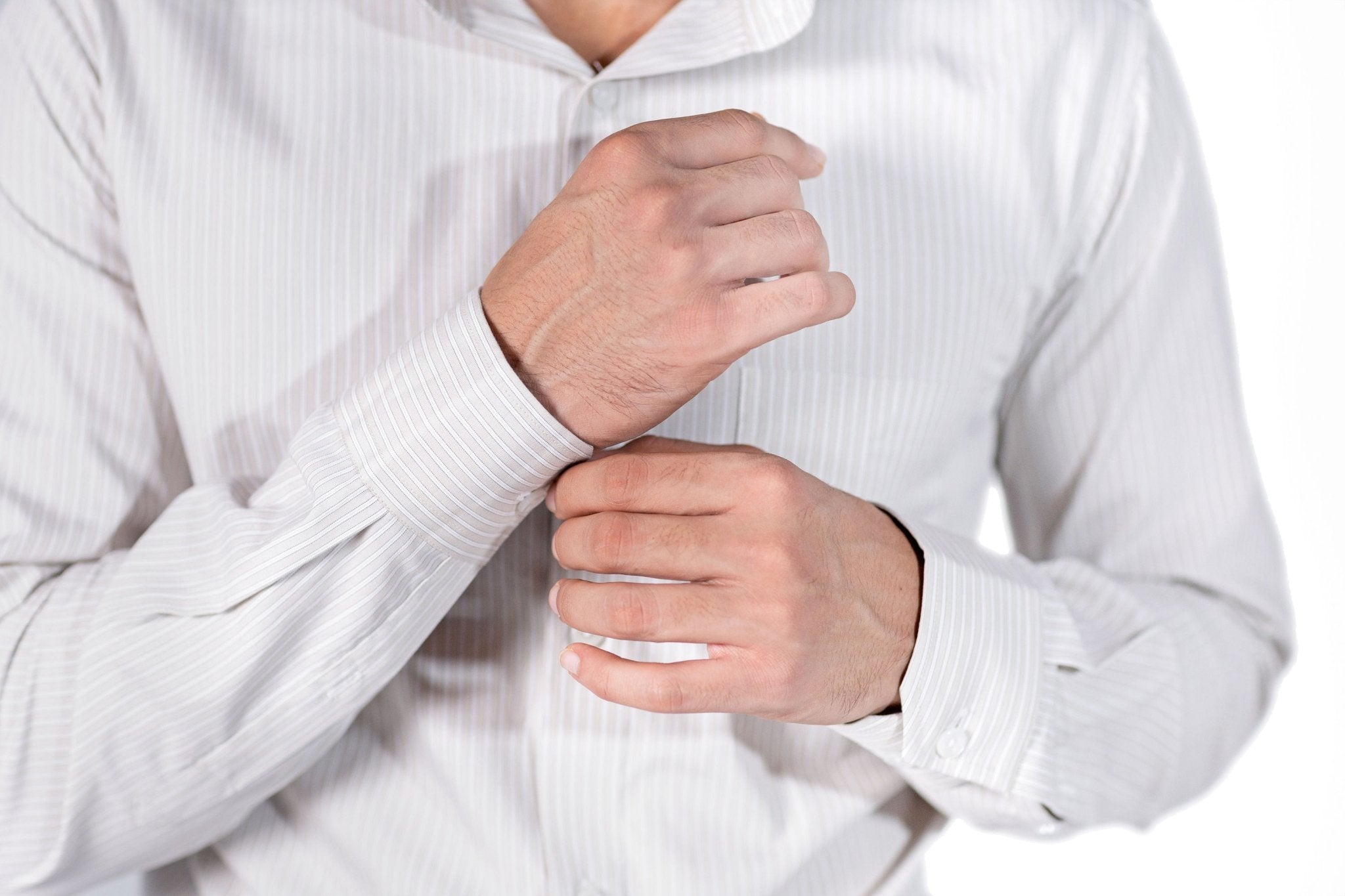 Beige Stripe Shirt 80s 2-Ply Organic Cotton