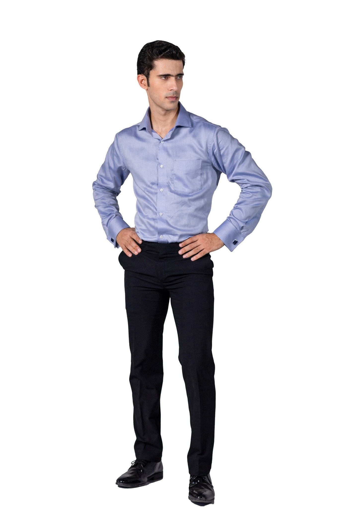 Blue Micro Dobby Shirt 2-Ply