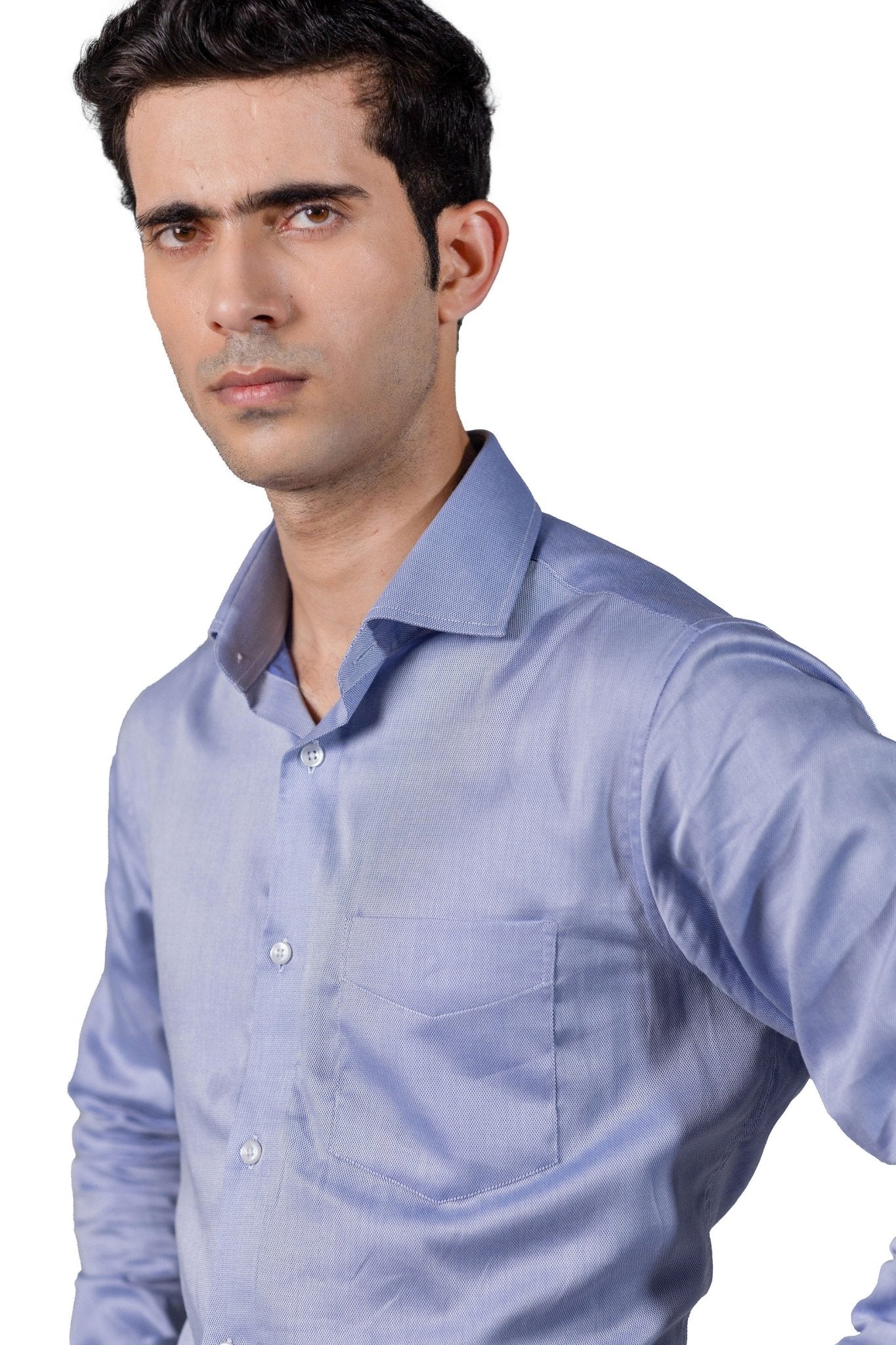 Blue Micro Dobby Shirt 2-Ply