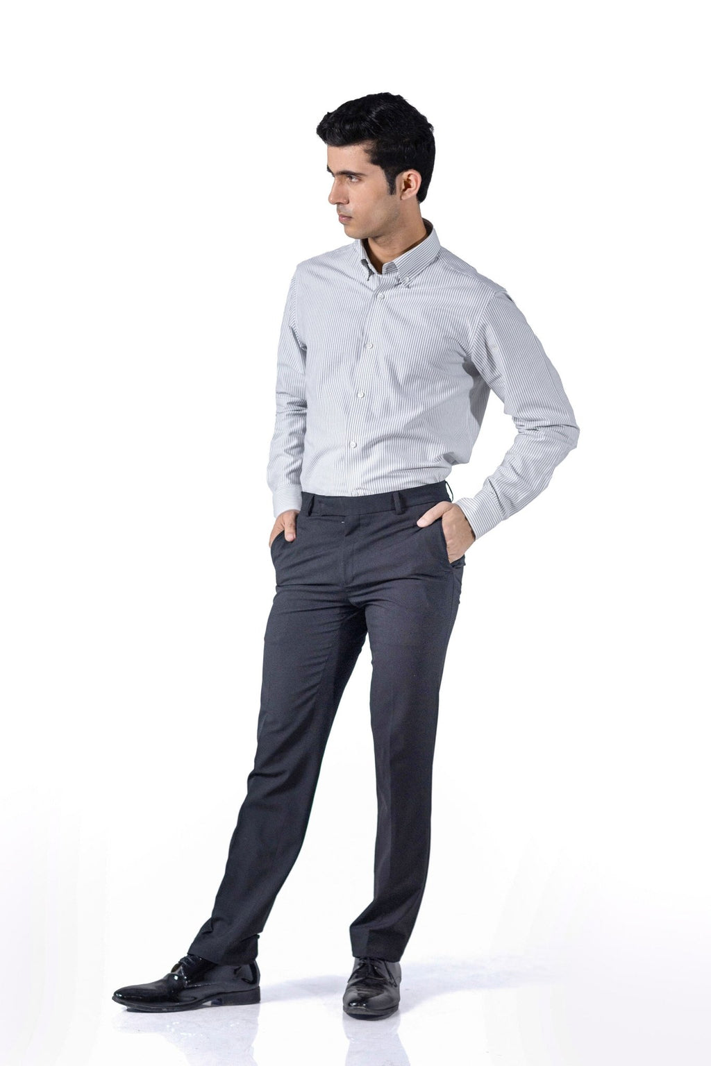 Classic Grey Oxford Stripe - Organic Cotton