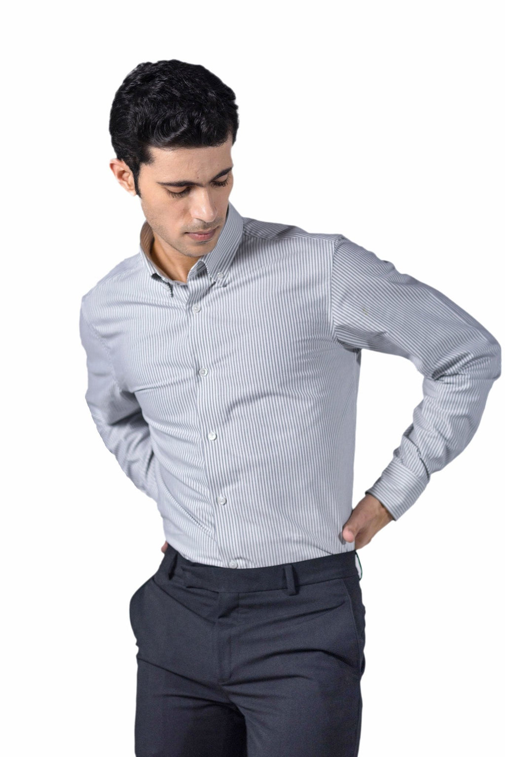 Classic Grey Oxford Stripe - Organic Cotton