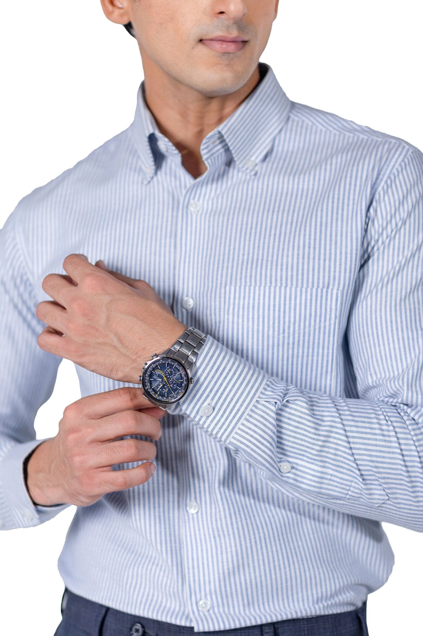 Classic Blue Oxford Stripe - Organic Cotton