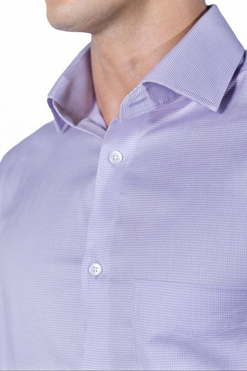 Lavender Puppytooth Dobby Shirt 80s 2Ply