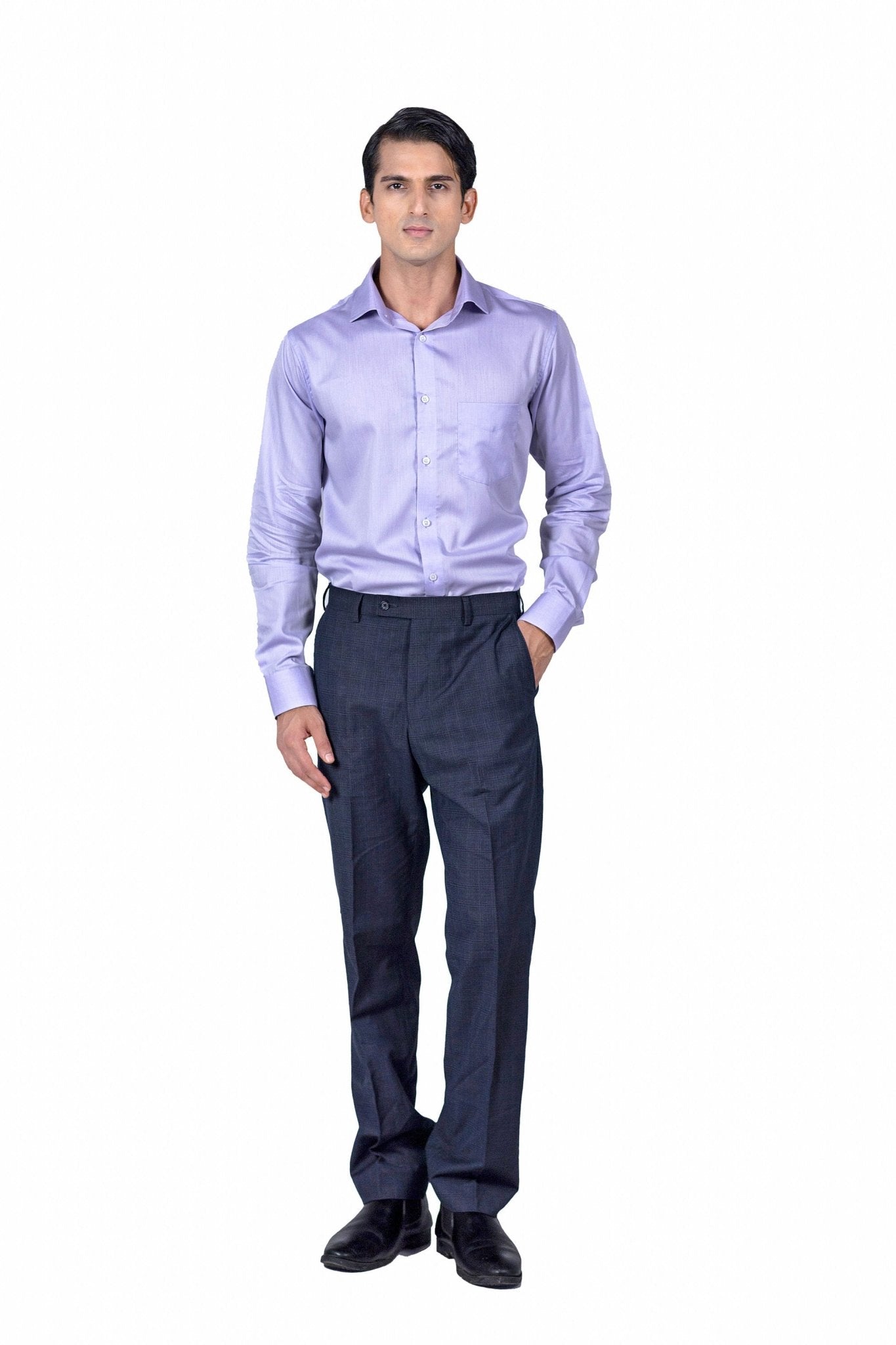 Lilac Herringbone Shirt 80s 2-Ply