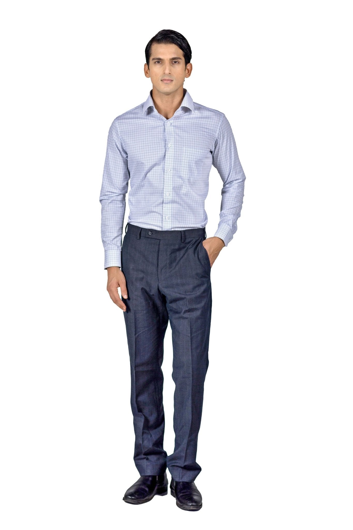 Classic Blue Windowpane 80s 2-Ply