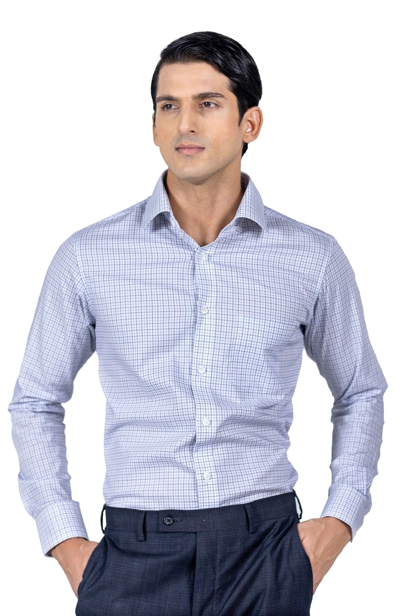 Classic Blue Windowpane 80s 2-Ply