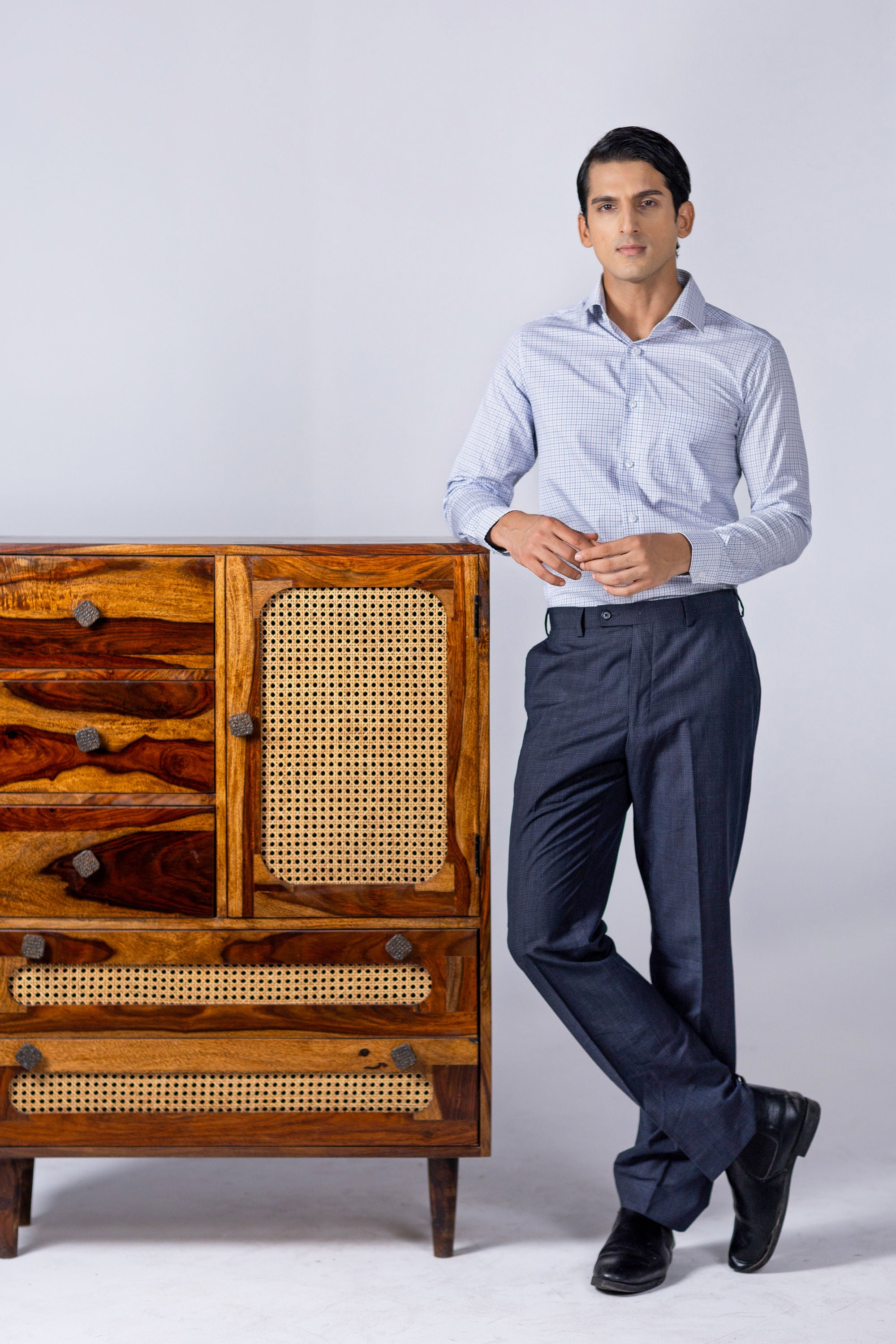 Classic Blue Windowpane 80s 2-Ply – slide 1