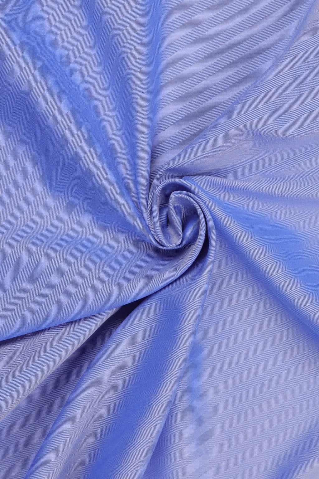 Blue Herringbone French Cuff Shirt 80s 2-Ply