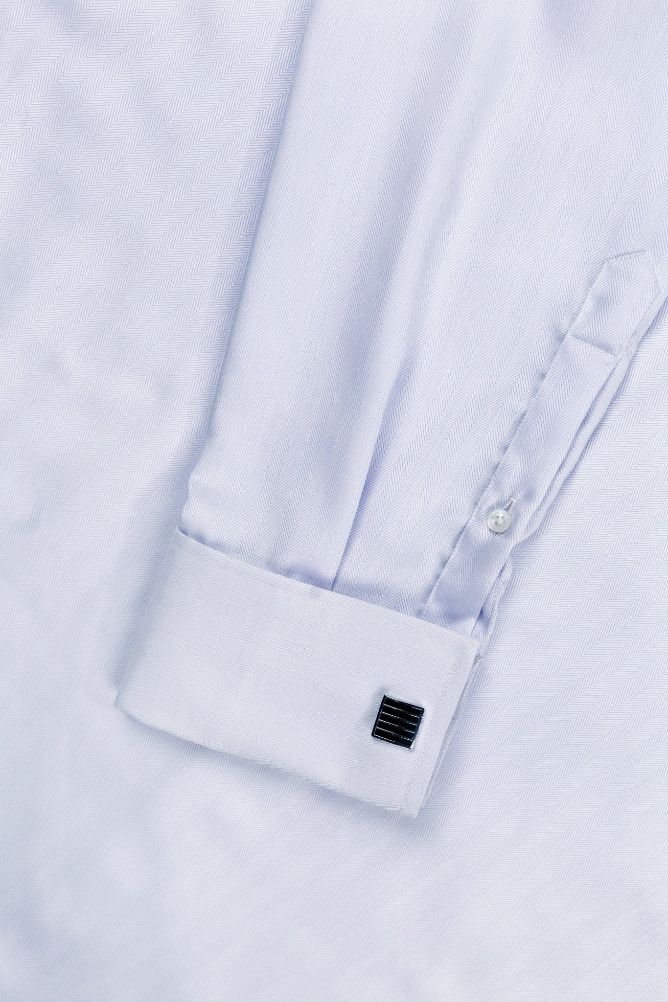 Ice Blue Herringbone Shirt 2-Ply