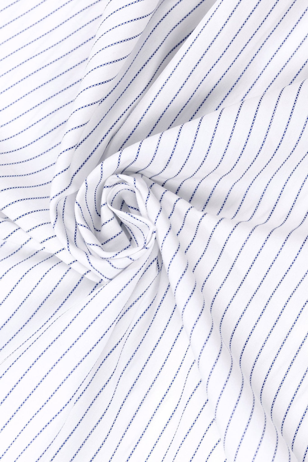 White & Blue Pencil Stripe French Cuff Shirt – 2-Ply