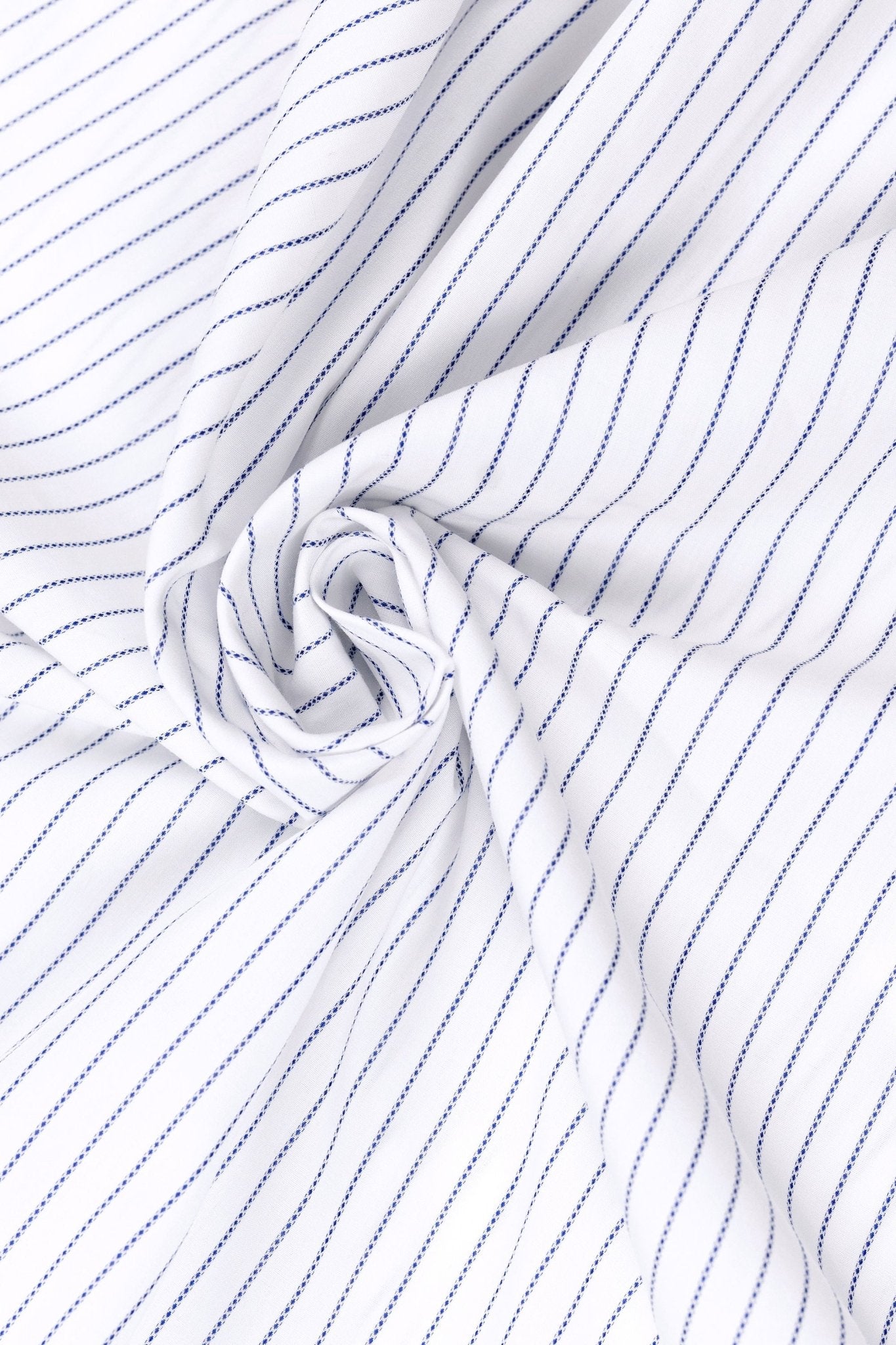 White & Blue Pencil Stripe French Cuff Shirt – 2-Ply