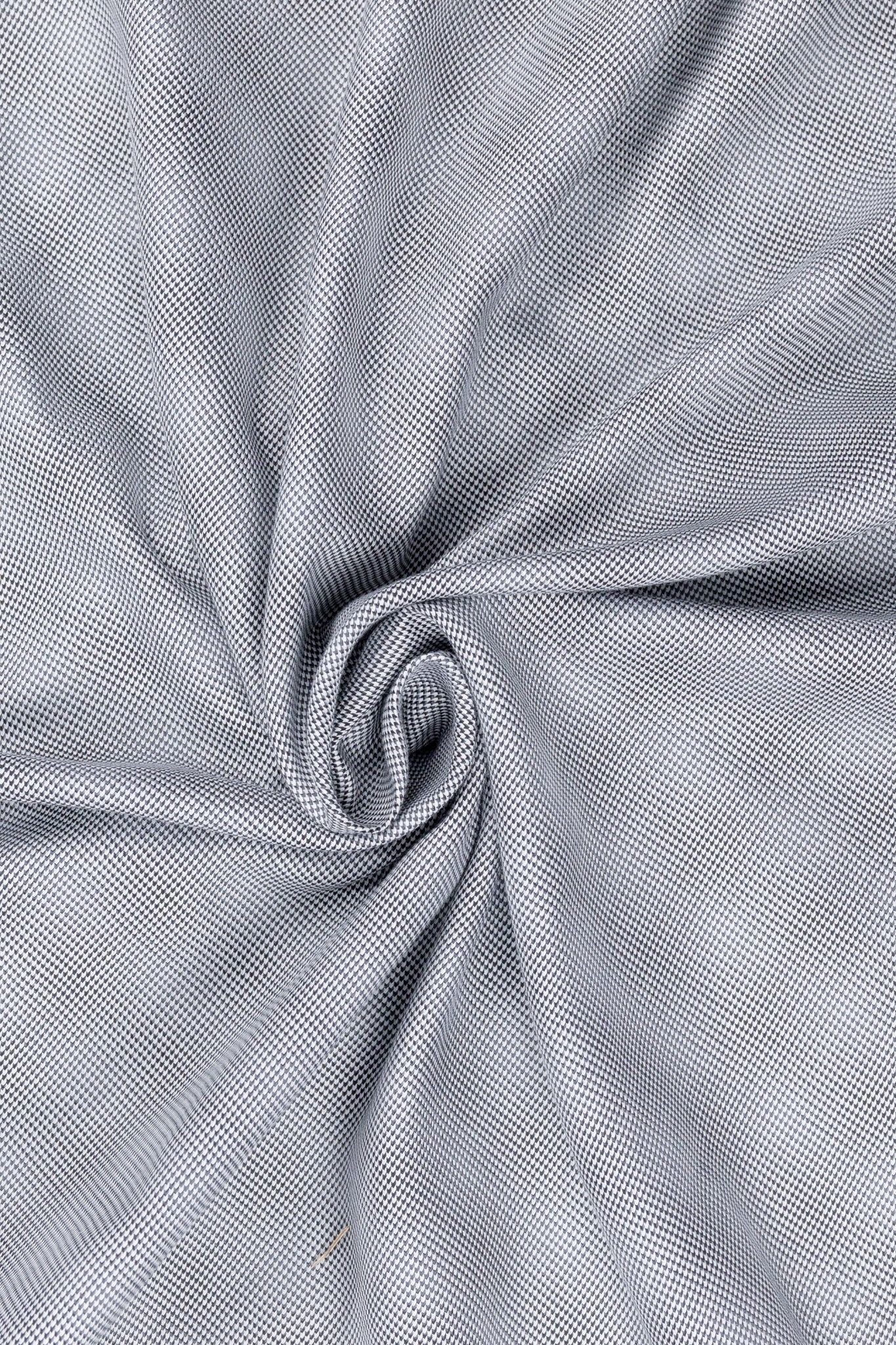 Black & White Puppytooth French Cuff Shirt – 60s 2-Ply