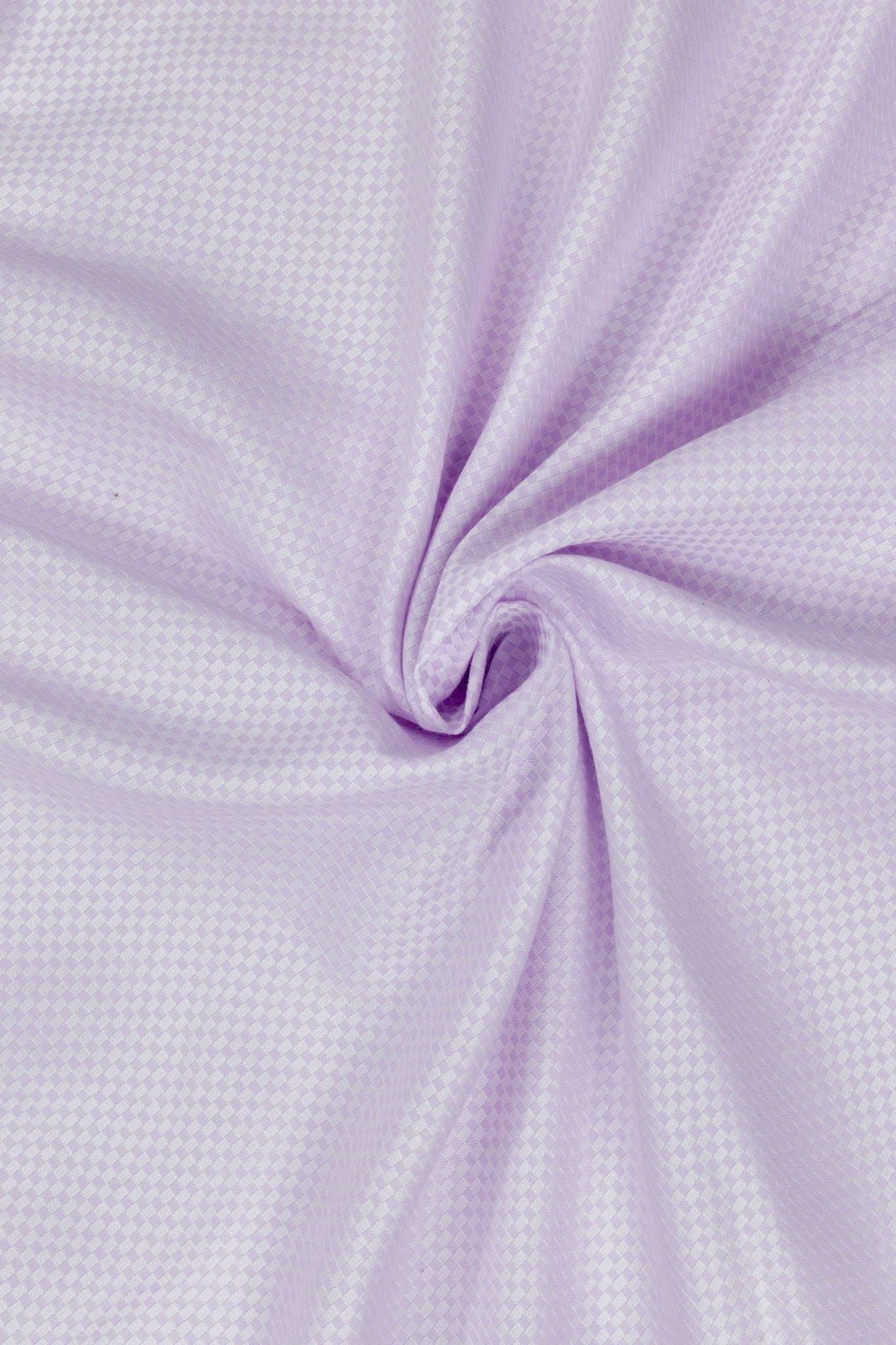 Lavender Checker Dobby French Cuff Shirt 2 Ply