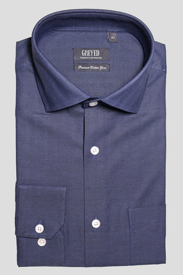 Navy Herringbone Shirt