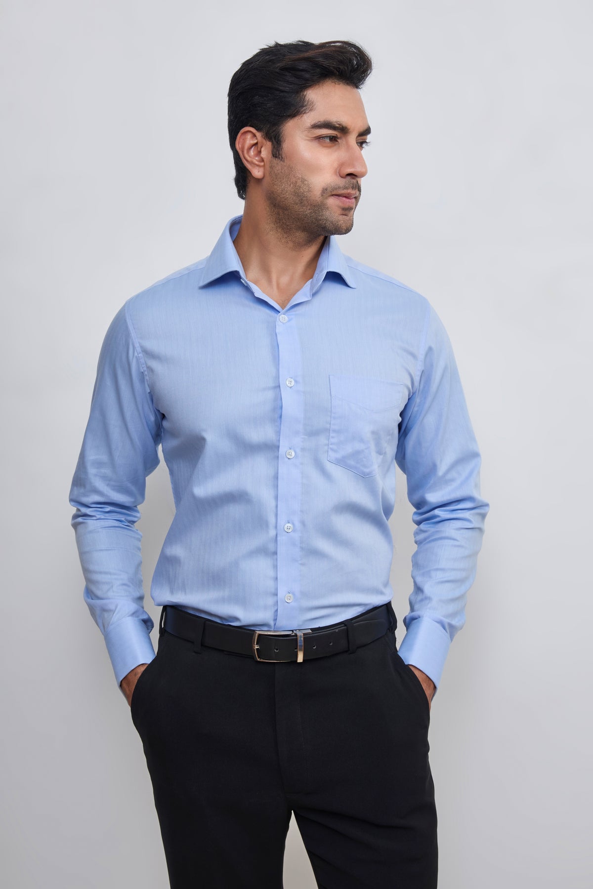 Signature Sky Blue Herringbone