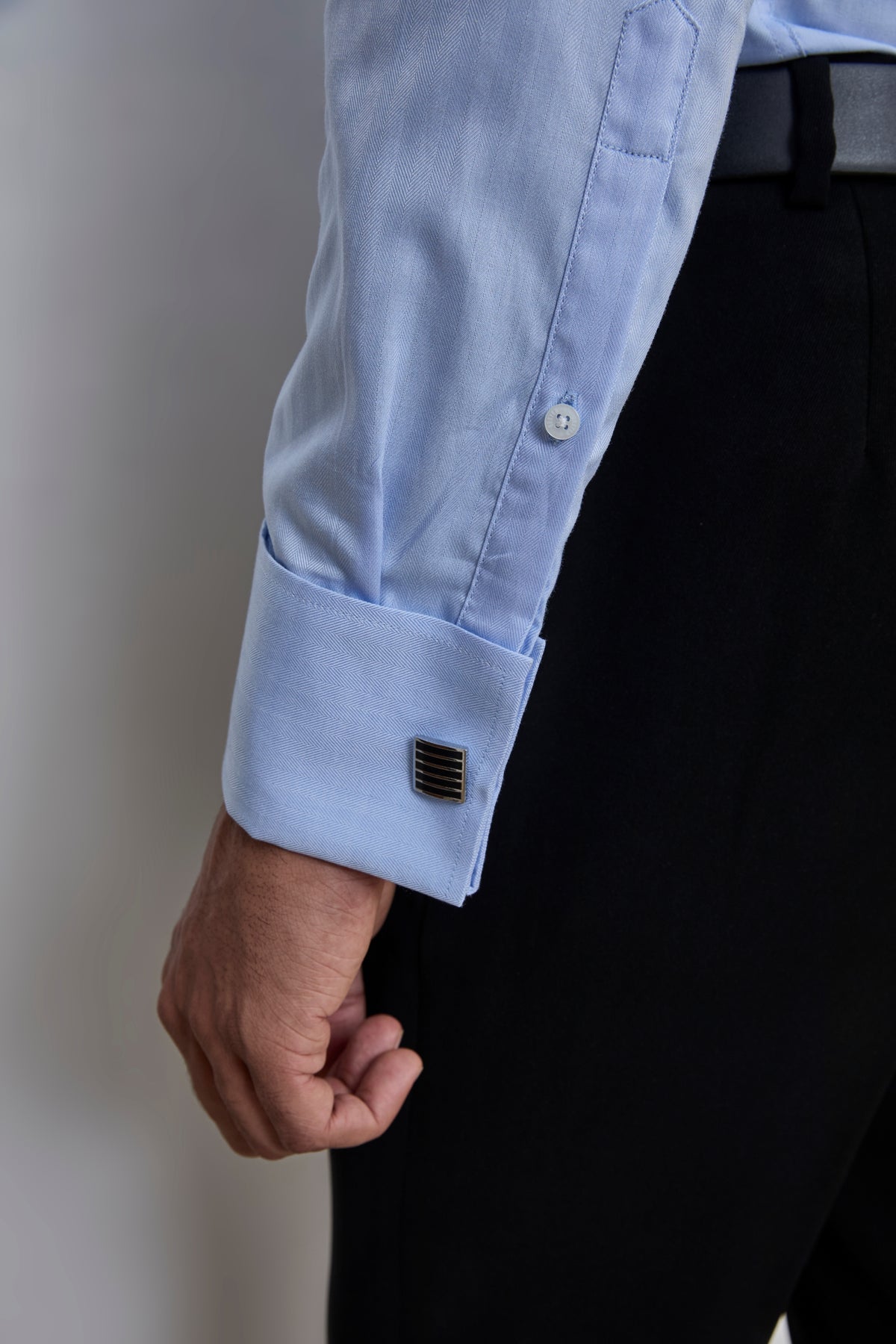 Signature Sky Blue Herringbone