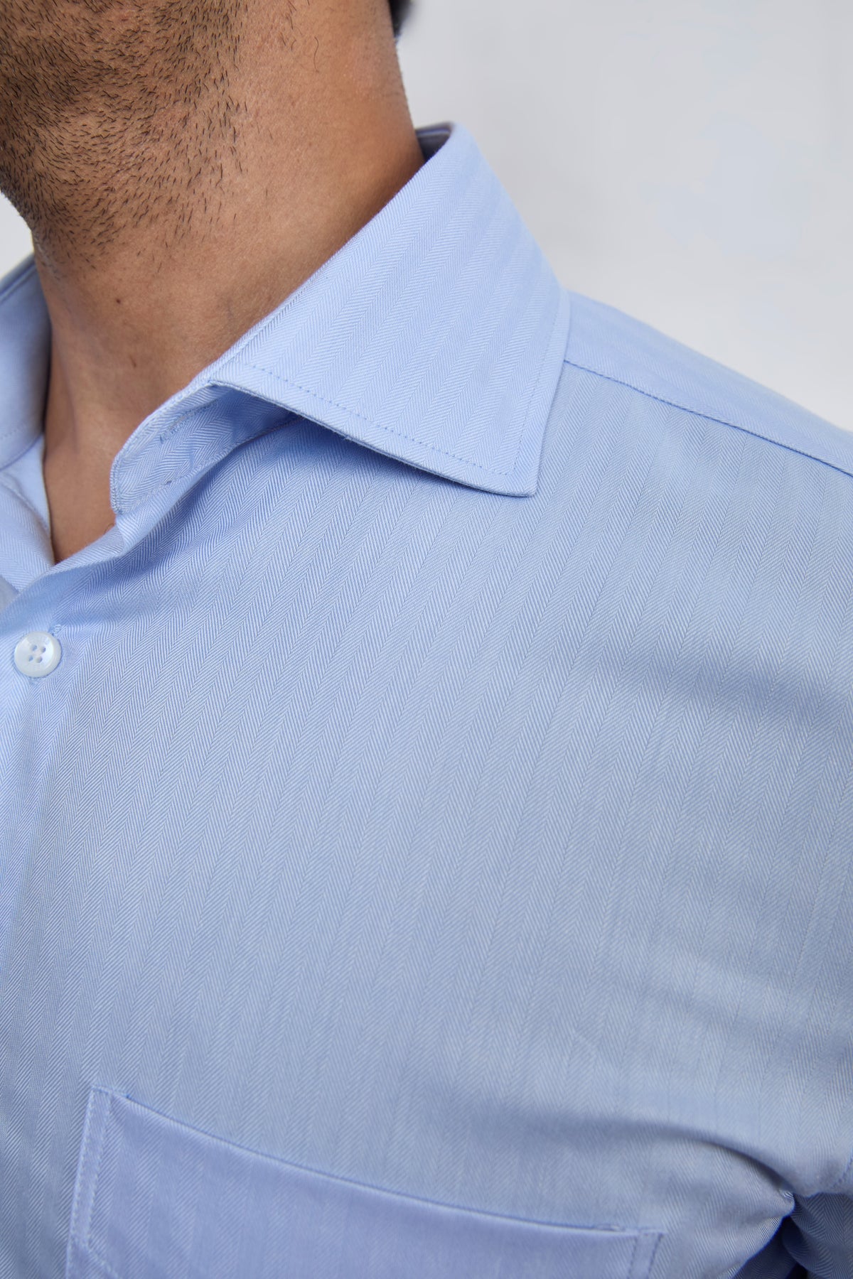 Signature Sky Blue Herringbone