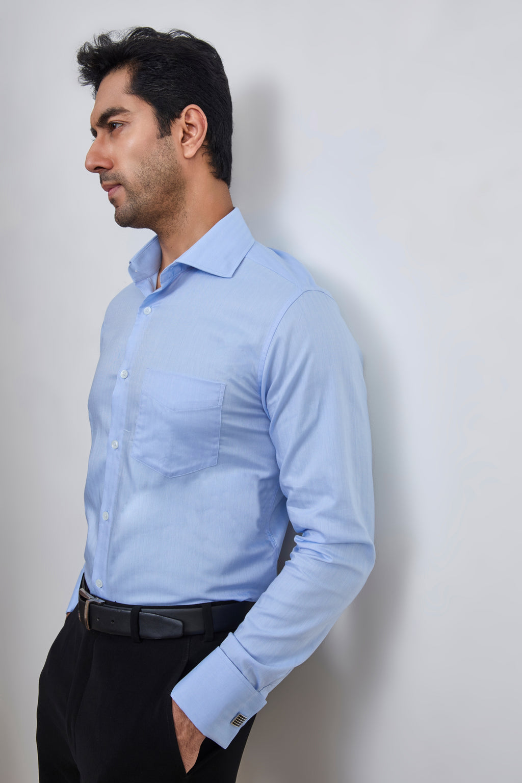 Signature Sky Blue Herringbone