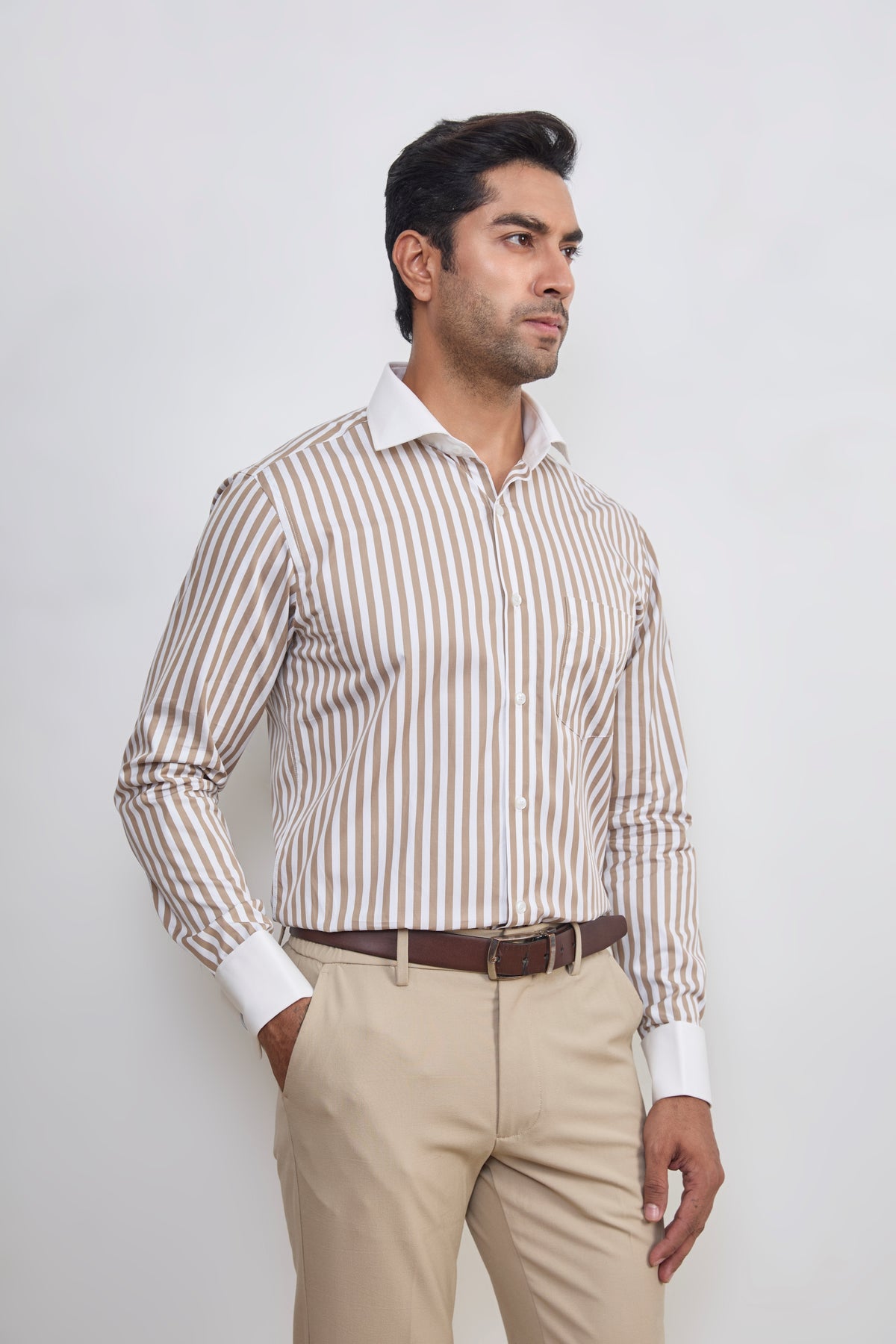 The Sandstone Stripe Banker Shirt
