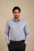 Blue Puppytooth French Cuff Shirt 2-Ply