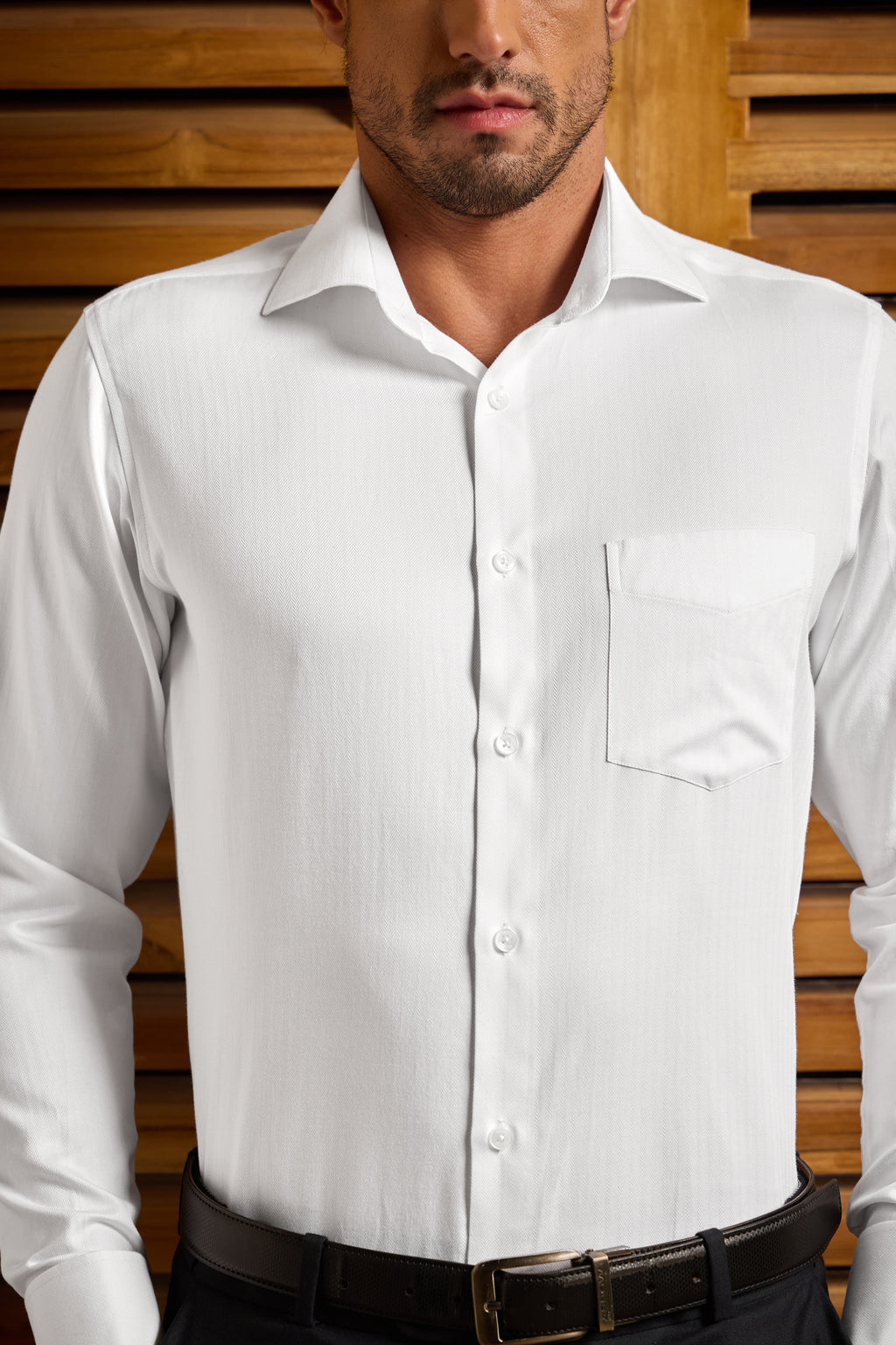 Signature White Herringbone