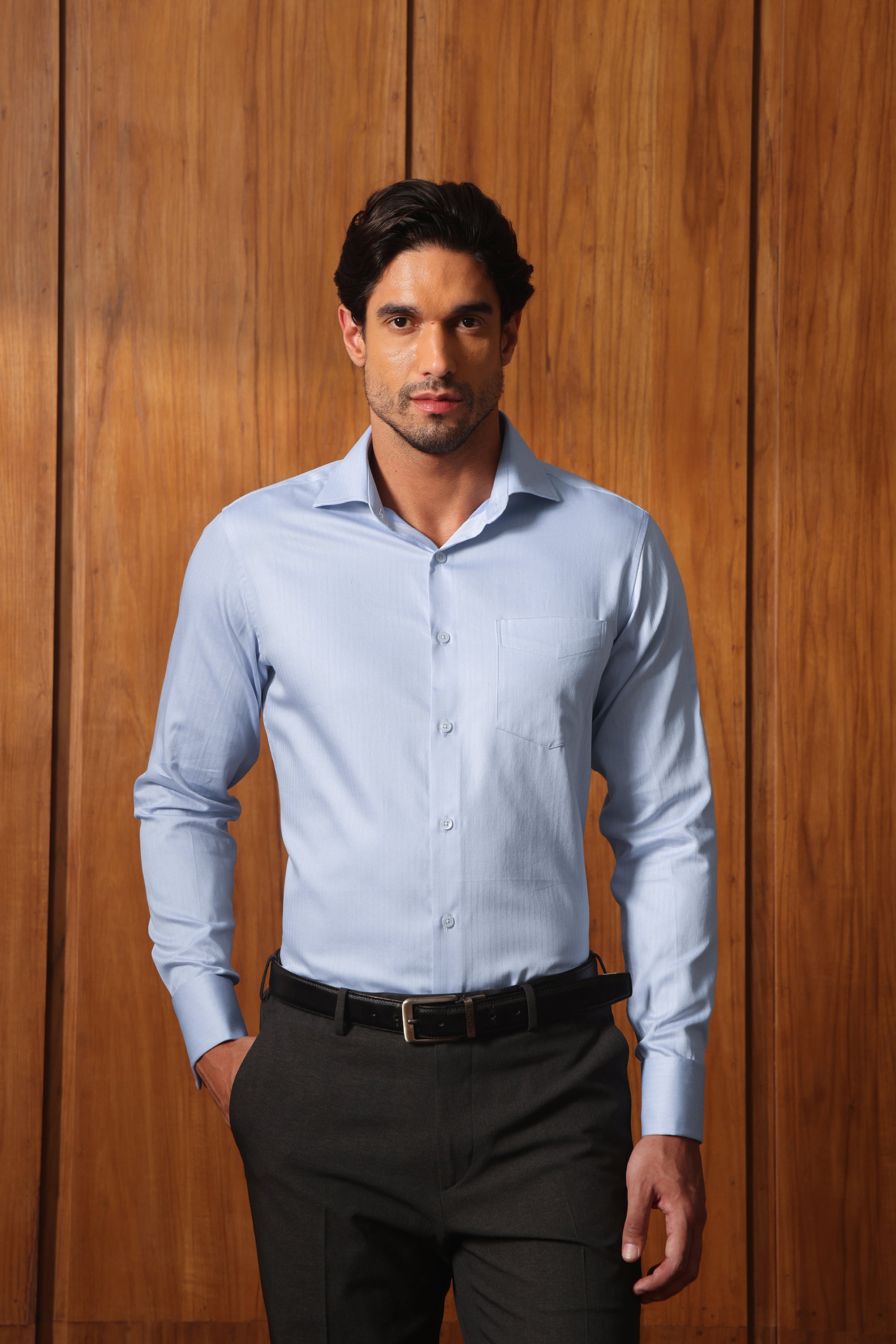 Signature Sky Blue Herringbone