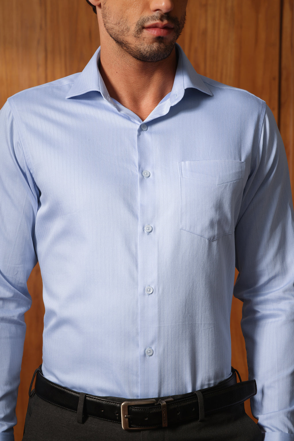 Signature Sky Blue Herringbone