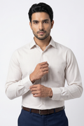 Beige Stripe Shirt 80s 2-Ply Organic Cotton
