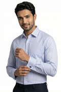 Blue Bengal Stripe French Cuff Shirt –Non-Iron