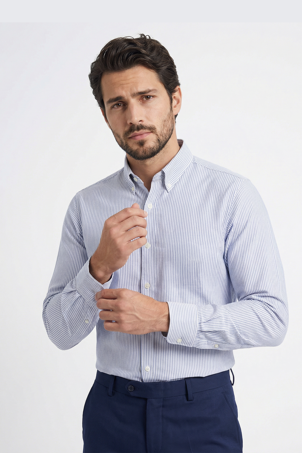 Classic Grey Oxford Stripe - Organic Cotton