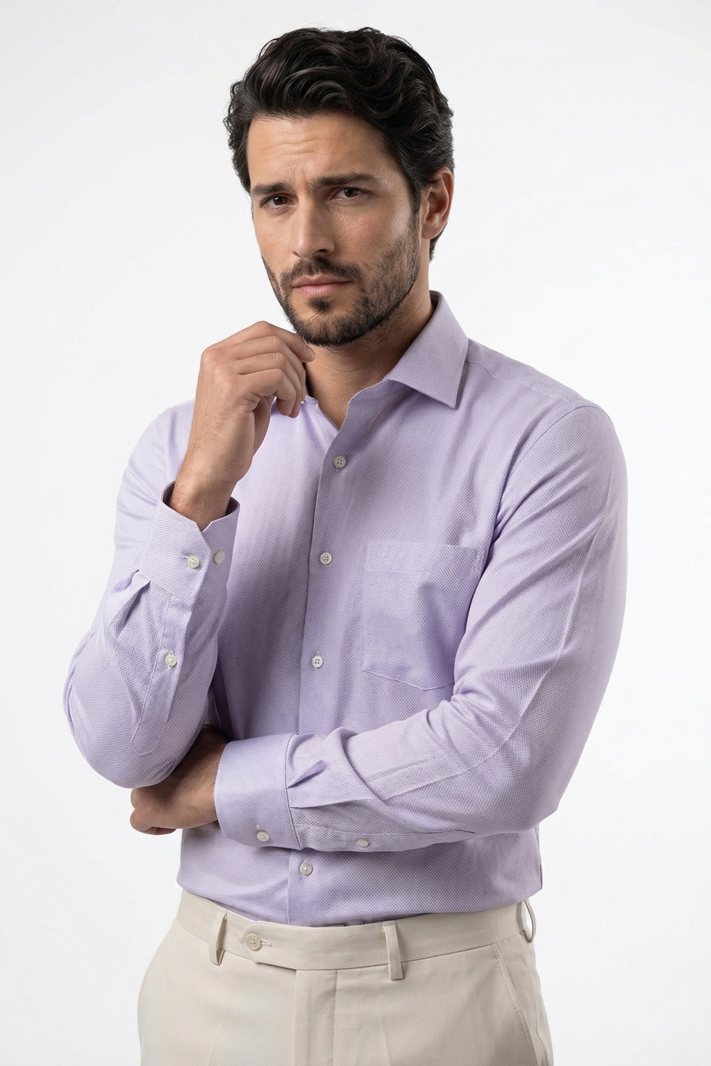 Sky Blue Micro Honeycomb Dobby Shirt